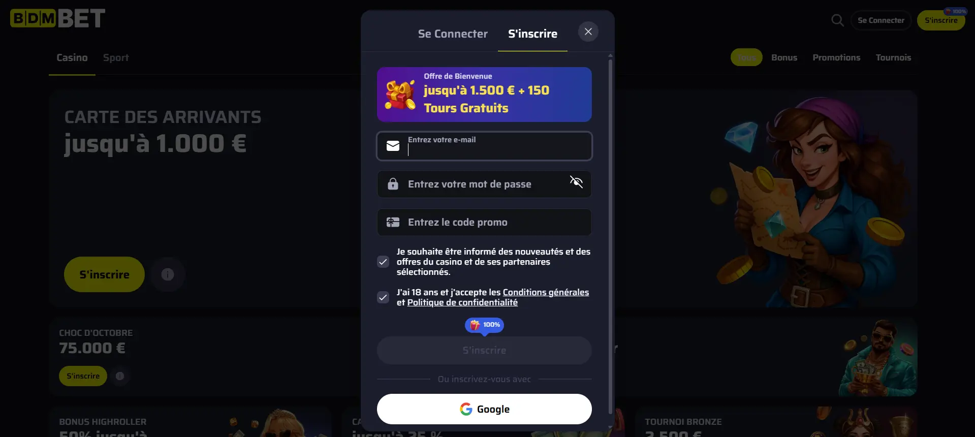 Création de compte