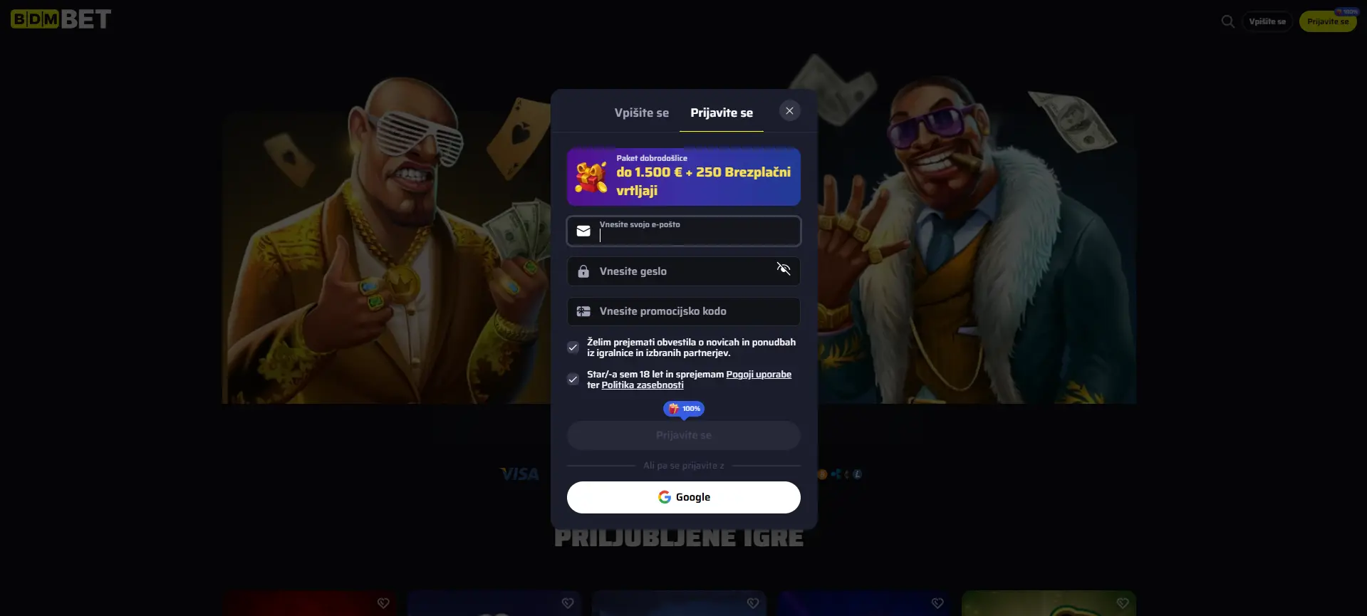 Registracija računa